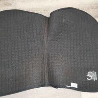 Quilt Jumper Pad, "Buster, Country Hills Eq." *gc/fair, clean, faded, v. pilly, hairy, mnr rubs, threads, puckers, fray, cut tabs
