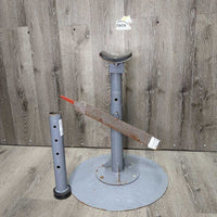 Farrier's Hoof Stand, Checkerplate Base, 2 Tops, Rasp, Pin *vgc, mnr rust, chips