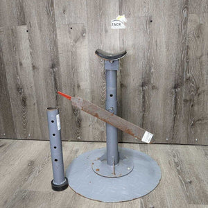 Farrier's Hoof Stand, Checkerplate Base, 2 Tops, Rasp, Pin *vgc, mnr rust, chips