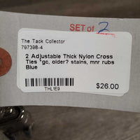 2 Adjustable Thick Nylon Cross Ties *gc, older? stains, mnr rubs
