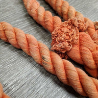 Thick Cotton Lead Rope, 20" Nose Chain *gc, faded, mnr dirt, stain, rubs & frays
