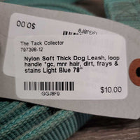 Nylon Soft Thick Dog Leash, loop handle *gc, mnr hair, dirt, frays & stains
