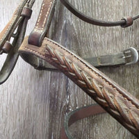 Rsd Braided Bridle, flash *gc, dirt, v.stiff, v.dry, faded, rubs, film, v.tight keepers
