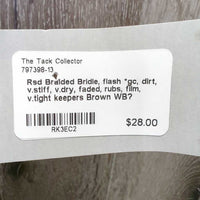 Rsd Braided Bridle, flash *gc, dirt, v.stiff, v.dry, faded, rubs, film, v.tight keepers

