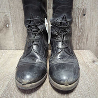 Pull On Field Boots, 1 aftermarket zipper, 2x red forms *gc/fair, dirt, rubs, older, v.scraped, creases & thin spots

