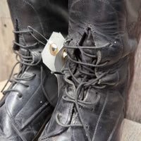 Pull On Field Boots, 1 aftermarket zipper, 2x red forms *gc/fair, dirt, rubs, older, v.scraped, creases & thin spots
