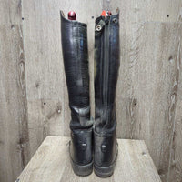 Pull On Field Boots, 1 aftermarket zipper, 2x red forms *gc/fair, dirt, rubs, older, v.scraped, creases & thin spots
