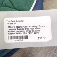 Quilt & Terry Towel Jumper Saddle Pad *gc, older, faded, puckers, threads, rubs
