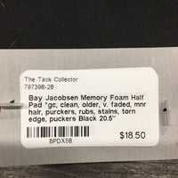 Memory Foam Half Pad *gc, clean, older, v. faded, mnr hair, purckers, rubs, stains, torn edge, puckers
