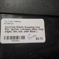 Plastic Grooming Tote Box *gc/fair, v.scraped, clean, rough edges, film, hair, older
