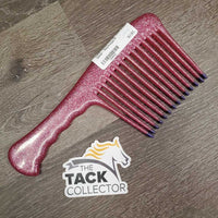4" Wide Tooth Plastic Mane Comb, handle *xc/vgc, clean, stains
