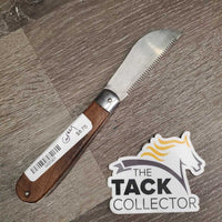 Folding Mane Thinning Comb, wood handle *vgc, mnr dirt, stiff
