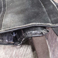 Pr Suede Half Chaps *gc, rubs, fading, loose stitching & dirt, curled/folded inner seams
