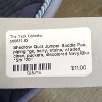 Quilt Jumper Saddle Pad, piping *gc, hairy, stains, v.faded, clean, puckers, discolored

