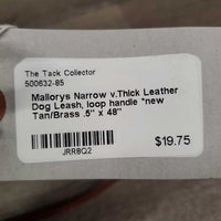 Narrow v.Thick Leather Dog Leash, loop handle *new
