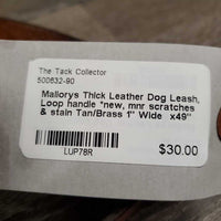 Thick Leather Dog Leash, Loop handle *new, mnr scratches & stain

