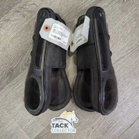 Open Front Boots, velcro *gc, dirt, rubs, scrapes, faded, scratches, hair
