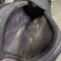 Open Front Boots, velcro *gc, dirt, rubs, scrapes, faded, scratches, hair
