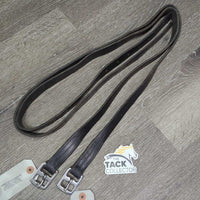 Soft Thick Stirrup Leathers *gc, mnr dents, bent, pulled stitching, rubs, fading & scraped edges
