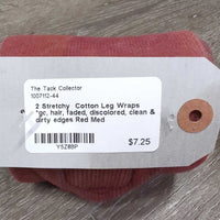 2 Stretchy Cotton Leg Wraps *gc, hair, faded, discolored, clean & dirty edges
