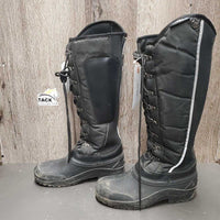 Tall Winter Riding Boots, laces, Zips *vgc, mnr dirt, residue & hair