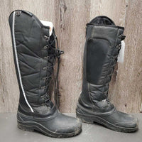Tall Winter Riding Boots, laces, Zips *vgc, mnr dirt, residue & hair
