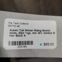 Tall Winter Riding Boots, laces, Zips *vgc, mnr dirt, residue & hair
