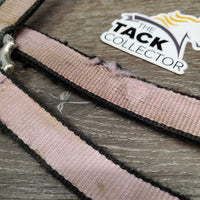 Nylon Halter *fair, v.faded, cuts, stained, oxidization, rust, frays, undone stitching

