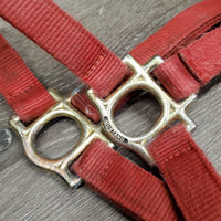 Stiff Nylon Halter *gc, stiff, stained, fading, mnr frays, dirt, oxidization
