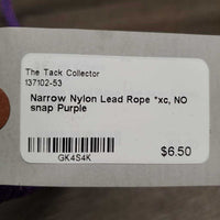 Narrow Nylon Lead Rope *xc, NO snap
