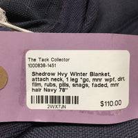 Hvy Winter Blanket, attach neck, 1 leg *gc, mnr wpf, dirt, film, rubs, pills, snags, faded, mnr hair