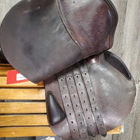 17.5" *W 5.75" Amerigo C Close Contact, Yellow Amerigo Cover, Wool Flocking, Med Front & Hind Blocks, Flaps: 14"L x 13.5"W Serial #: 17-1/2 L1920103 C2 +1/2
