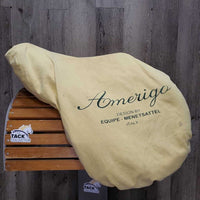 17.5" *W 5.75" Amerigo C Close Contact, Yellow Amerigo Cover, Wool Flocking, Med Front & Hind Blocks, Flaps: 14"L x 13.5"W Serial #: 17-1/2 L1920103 C2 +1/2
