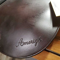 17.5" *W 5.75" Amerigo C Close Contact, Yellow Amerigo Cover, Wool Flocking, Med Front & Hind Blocks, Flaps: 14"L x 13.5"W Serial #: 17-1/2 L1920103 C2 +1/2
