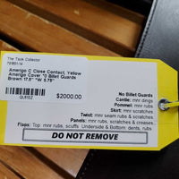 17.5" *W 5.75" Amerigo C Close Contact, Yellow Amerigo Cover, Wool Flocking, Med Front & Hind Blocks, Flaps: 14"L x 13.5"W Serial #: 17-1/2 L1920103 C2 +1/2
