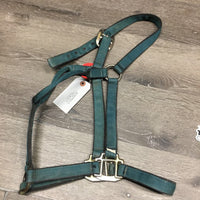 Nylon Halter *gc, older, faded, clean, stained, dents/frays, rust/oxidization, rubs
