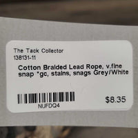 Cotton Braided Lead Rope, v.fine snap *gc, stains, snags
