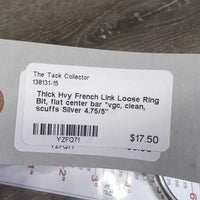 Thick Hvy French Link Loose Ring Bit, flat center bar *vgc, clean, scuffs

