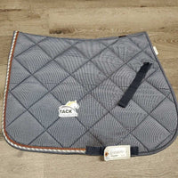 Thick Quilt Jumper Pad, 2x piping *vgc, clean, mnr stains, hair, rubs, puckers
