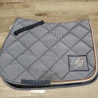 Thick Quilt Jumper Pad, 2x piping *vgc, clean, mnr stains, hair, rubs, puckers
