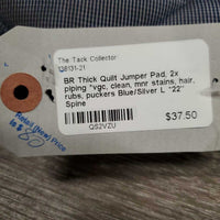 Thick Quilt Jumper Pad, 2x piping *vgc, clean, mnr stains, hair, rubs, puckers
