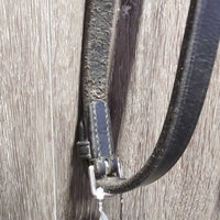 Monocrown Bridle, Bling, Flash, Plain Notched Reins *gc, residue, creases, rubs, scrapes, missing keeper
