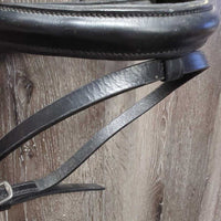 Monocrown Bridle, Bling, Flash, Plain Notched Reins *gc, residue, creases, rubs, scrapes, missing keeper
