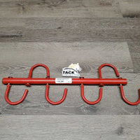 4 Hook Stall Mount Metal Bridle - Tack hook *gc, missing 1 cap, scratches, scrapes, rubs, mnr peeled spots
