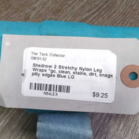 2 Stretchy Nylon Leg Wraps *gc, clean, stains, dirt, snags, pilly edges

