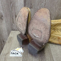 Pointy Toe Tall Western Boots, Inserts *gc, older, rubs, scratches, slices toes: scraped, peeled & thin
