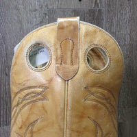 Pointy Toe Tall Western Boots, Inserts *gc, older, rubs, scratches, slices toes: scraped, peeled & thin
