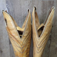 Pointy Toe Tall Western Boots, Inserts *gc, older, rubs, scratches, slices toes: scraped, peeled & thin
