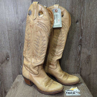 Pointy Toe Tall Western Boots, Inserts *xc/vgc, clean, mnr faded, rubs, stains & scuffs
