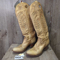Pointy Toe Tall Western Boots, Inserts *xc/vgc, clean, mnr faded, rubs, stains & scuffs
